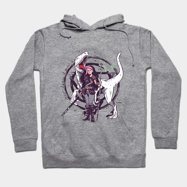 Guerreira e Dinossauro Hoodie by Dilacerda